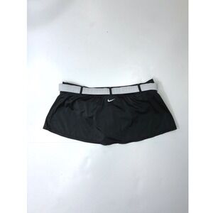 Nike Swim Skirt Womens 12 Black White Belted O-Ring Athletic Skort Bottoms